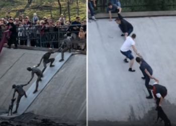 Αλμάτι: Γλυπτό τιμά την ηρωική διάσωση σκύλου