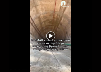 Διάσωση για γατάκι σε πηγάδι στην Πάτρα